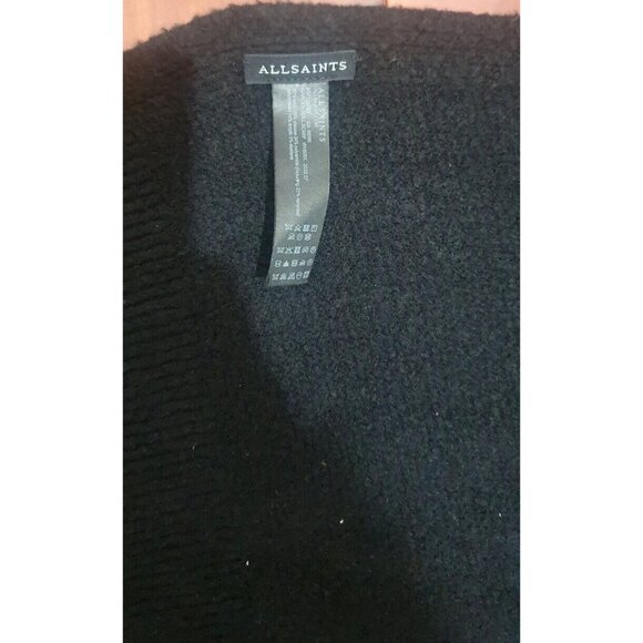 ALLSAINTS Garter Roll Scarf Black 16''x80'' - Picture 4 of 5